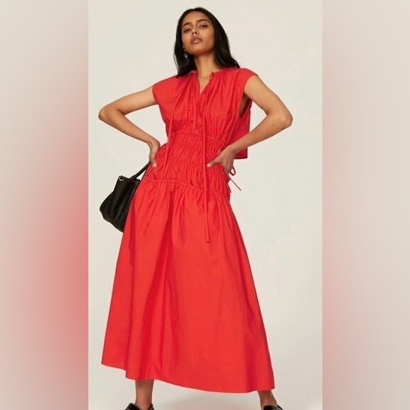 Proenza Schouler Dresses & Skirts - Proenza Schouler White Label Cotton Poplin Midi Dress in Poppy Size XXS